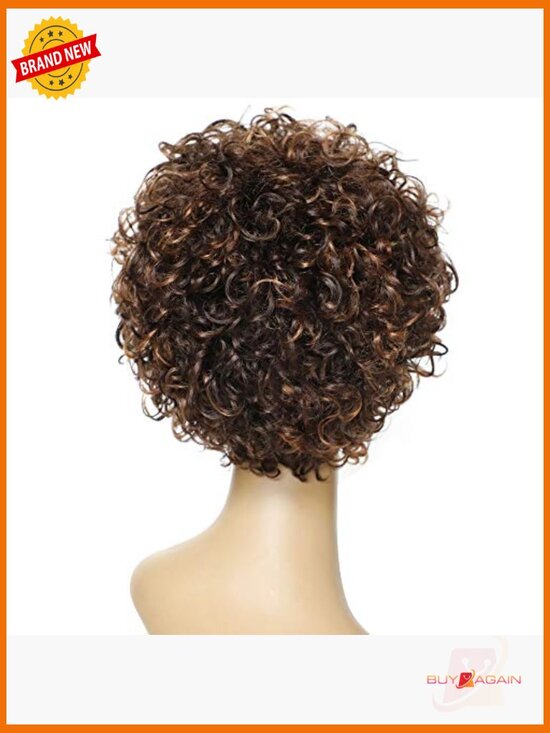 Short Curly Human Hair Wig 150% Density Glueless Pixie Cut Bouncy Curls Wear main image 5